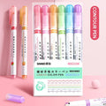 6Pcs Set Flower Shape Outline Pens Highlighter Marker Curve Roller Tip Pen Cute Stationery Kawaii Graffiti School Accessories