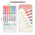 6Pcs Set Flower Shape Outline Pens Highlighter Marker Curve Roller Tip Pen Cute Stationery Kawaii Graffiti School Accessories