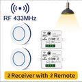 RF 433MHz Wireless 10A Relay Receiver Remote Control Light Switch 220V 110V Mini Round Button Wall Panel Switch For LED Lamp
