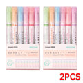 6Pcs Set Flower Shape Outline Pens Highlighter Marker Curve Roller Tip Pen Cute Stationery Kawaii Graffiti School Accessories