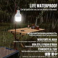 Portable Rechargeable LED Camping Light with Hook Dimmable Tent Lantern Emergency Night Lamp for Hiking Travel Adventure Use