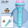 Kids Projector Flashlight with 10 Cards 80 Images Cartoon Night Light Projector Toy for Kids Bedtime Story Education Gift