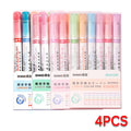 6Pcs Set Flower Shape Outline Pens Highlighter Marker Curve Roller Tip Pen Cute Stationery Kawaii Graffiti School Accessories