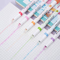 6Pcs Set Flower Shape Outline Pens Highlighter Marker Curve Roller Tip Pen Cute Stationery Kawaii Graffiti School Accessories