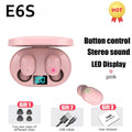 E6S TWS Wireless Bluetooth Earphones Digital Display Noise Cancelling Earbuds with Mic HiFi Stereo Sound Headset for Smartphones