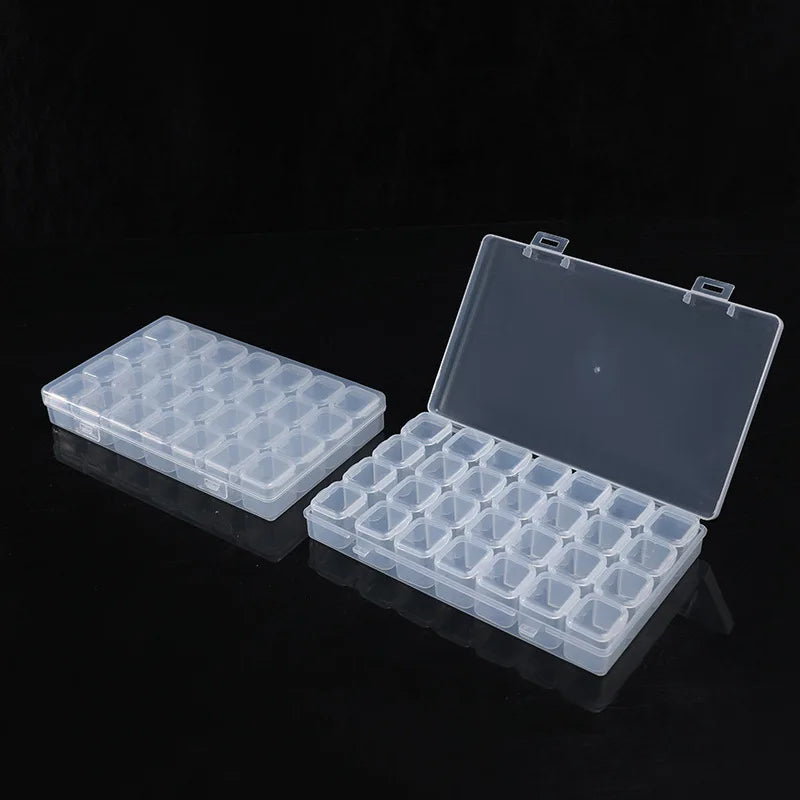 28/56Grid Transparent PP Box for Organizing and Storage Compact and Suitable for Storing Jewelry and Beads