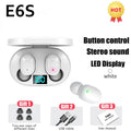 E6S TWS Wireless Bluetooth Earphones Digital Display Noise Cancelling Earbuds with Mic HiFi Stereo Sound Headset for Smartphones