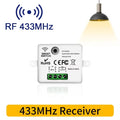 RF 433MHz Wireless 10A Relay Receiver Remote Control Light Switch 220V 110V Mini Round Button Wall Panel Switch For LED Lamp