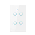 Tuya Smart Switches US Neutral Wire/No Neutral Wire Required 1/2/3/4 Gang Light WiFi Touch Switch Work with Alexa Google Home