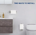 Stainless steel paper roll holder, wall-mounted without drilling, for kitchen, bathroom, wall, and paper towel storage rack.