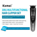 Kemei KM-1506 3 in 1 Electric Shaver USB Charging Hair trimmer Electric Rechargeable Nose Professional Shaving Machine