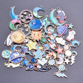 30/50/100pcs Random Mix Cute Animal Flower Heart Bulk Charm Assorted Enamel Charms For Jewelry Making Supplies DIY Accessories