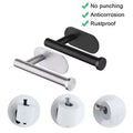 Stainless steel paper roll holder, wall-mounted without drilling, for kitchen, bathroom, wall, and paper towel storage rack.