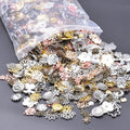 30/50/100pcs Random Mix Cute Animal Flower Heart Bulk Charm Assorted Enamel Charms For Jewelry Making Supplies DIY Accessories