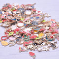 30/50/100pcs Random Mix Cute Animal Flower Heart Bulk Charm Assorted Enamel Charms For Jewelry Making Supplies DIY Accessories