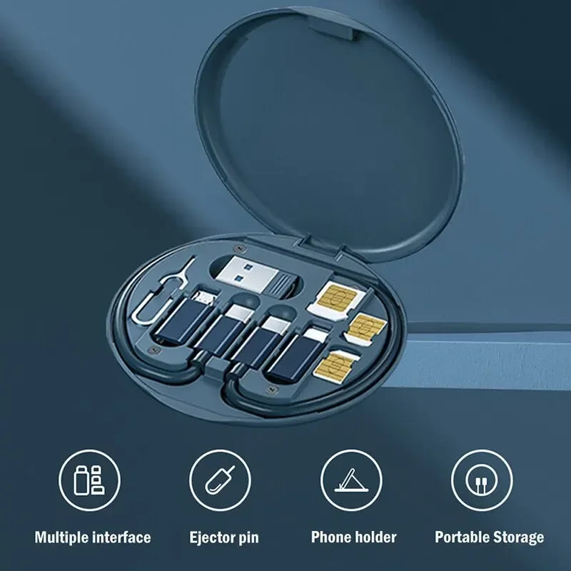 Multi USB Type C to C 60W Charging Adapter Cable Kit USB C to Lighting Conversion Set USB A & Type C to Micro/Type C/Lighting