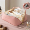 Women  Luxury Large Capacity Cosmetic Bag Lady Box Travel Makeup Zipper Toiletries Organizer