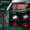 Rechargeable LED COB Work Light USB Magnetic Inspection Torch with Hook Dimmable Flashlight 18650 Battery Repair Camping Lantern