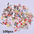 30/50/100pcs Random Mix Cute Animal Flower Heart Bulk Charm Assorted Enamel Charms For Jewelry Making Supplies DIY Accessories